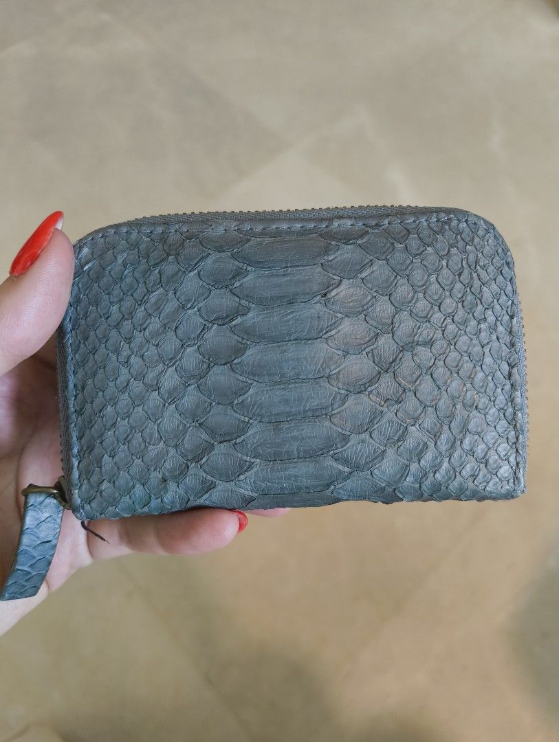 Python Skin Zip Around Wallet (Category: Wallets & Card Holders) located in Singapore. Submitted by slur (Listing ID 1387547222, Image 1). Description: - Genuine python skin wallet - Stylish zip-around design - Gorgeous blue-grey colour - Dark fabric interior - Perfect for cards and cash - Excellent condition - Unisex .
