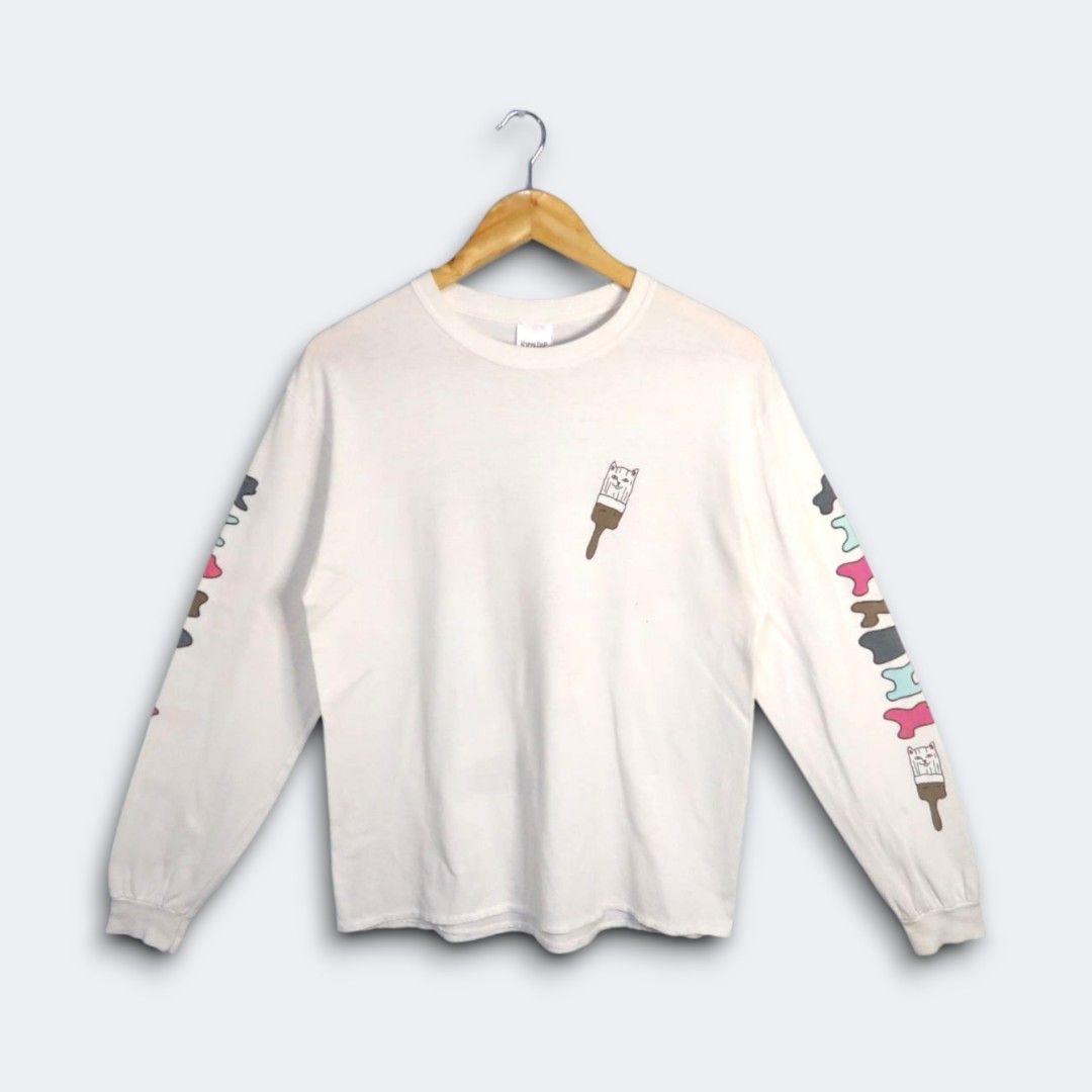 RIPNDIP Art Longsleeves (Category: Activewear) located in Caloocan City. Submitted by huntkoto (Listing ID 1387706027, Image 2). Description: RIPNDIP Art Longsleeves Tee Size: S-M Dimension: 19.5x26 Color Rate: 9/10 Issue: Need Wash / Pinhole / Restitch Hem Location: North Caloocan.