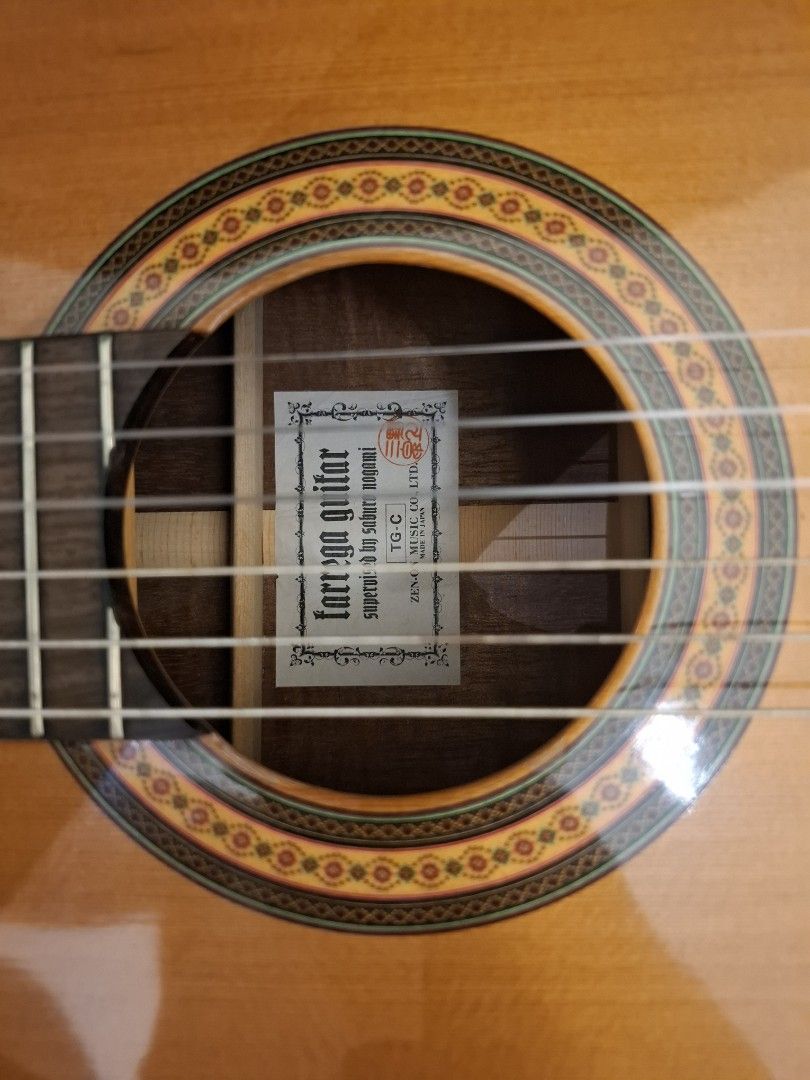 Saburo Nogami Torres Classical Guitar (Category: Musical Instruments) located in Manila. Submitted by danielatan (Listing ID 1387692380, Image 2). Description: Saburo Nogami Torres model lightly built with slight smaller bouts and thicker body cedar top rosewood back and sides with original fitted hard case.