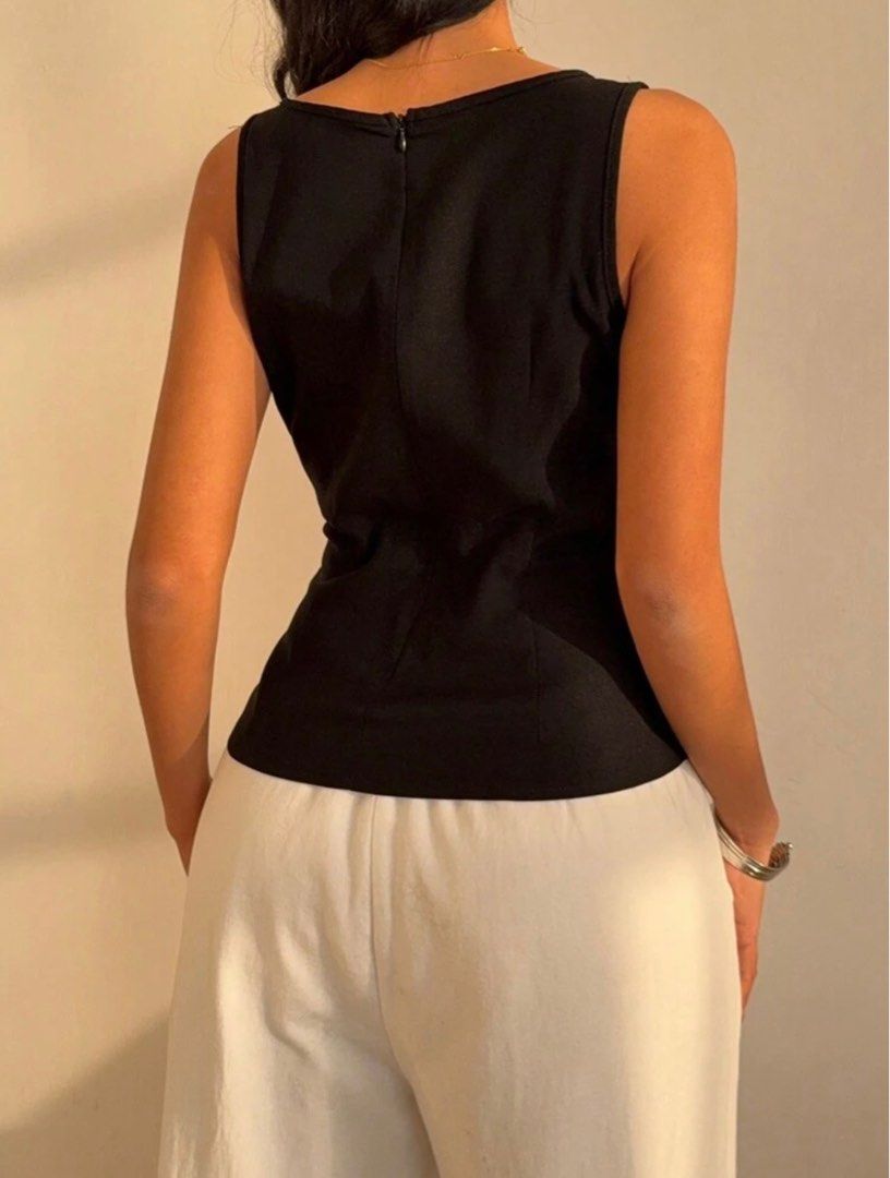sleeveless top (Category: Blouses) located in Manila. Submitted by declutterwithbeyuh (Listing ID 1387645670, Image 3). Description: never worn! too big for me.