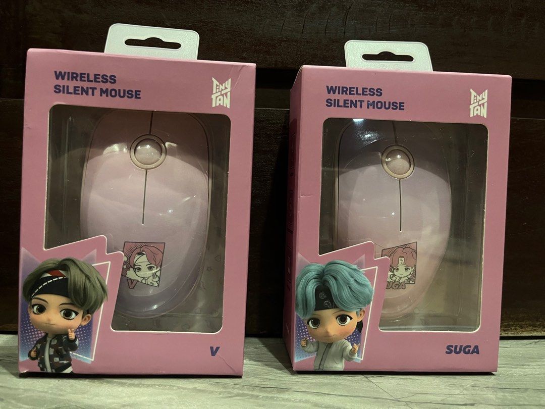 BTS Tinytan wireless silent mouse Suga and V (Category: Computer Parts) located in San Pablo. Submitted by roseperez (Listing ID 1387708471, Image 1). Description: Tinytan wire less mouse Official merch 650 each Available: V Suga .
