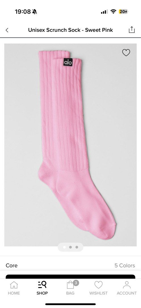 Alo Yoga Scrunch Socks (Category: Socks & Tights) located in Singapore. Submitted by babadadada (Listing ID 1384352834, Image 2). Description: Sweet Pink Retails at $45 Selling cheap!.