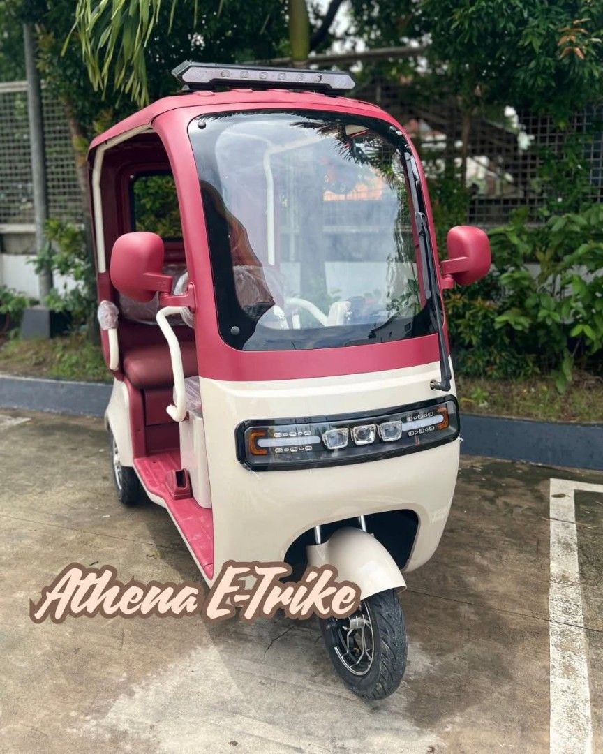 Athena etrike front & rear discbrake closed back with window (Category: Bicycles) located in Pasig City. Submitted by graceellaolshope (Listing ID 1384304984, Image 3). Description: NAPAKAGANDANG ETRIKE😍 Closed Back w/ window pa!❤️ ATHENA E-TRIKE FRONT & REAR DISCBRAKE ₱53,999 PRICE 🆓FREE TRAPAL/RAIN CURTAIN 🆓FREE CROWN LIGHT 🆓FREE MINI ELECTRIC FAN 🆓WITH ROOF AND WINDSHIELD 🆓with Certificate of ownership Inclusions 💥 📍3 wheels 3-4 seater