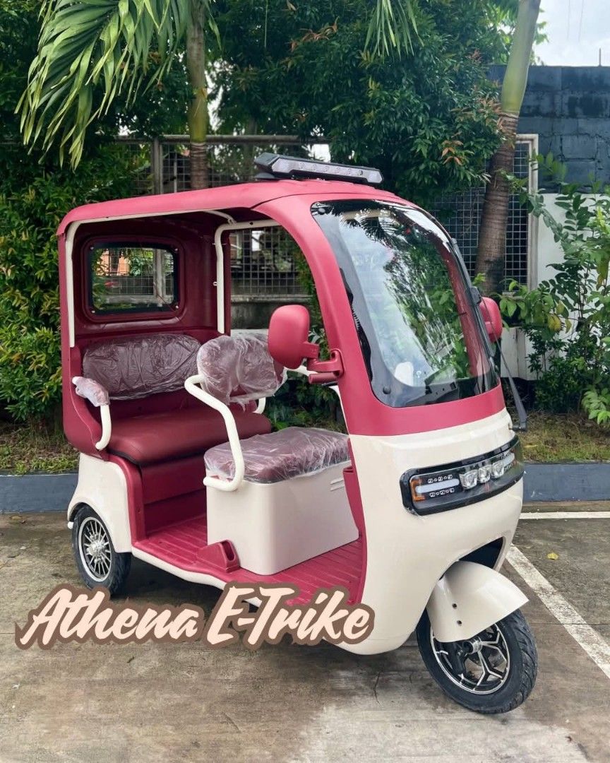 Athena etrike front & rear discbrake closed back with window (Category: Bicycles) located in Pasig City. Submitted by graceellaolshope (Listing ID 1384304984, Image 2). Description: NAPAKAGANDANG ETRIKE😍 Closed Back w/ window pa!❤️ ATHENA E-TRIKE FRONT & REAR DISCBRAKE ₱53,999 PRICE 🆓FREE TRAPAL/RAIN CURTAIN 🆓FREE CROWN LIGHT 🆓FREE MINI ELECTRIC FAN 🆓WITH ROOF AND WINDSHIELD 🆓with Certificate of ownership Inclusions 💥 📍3 wheels 3-4 seater