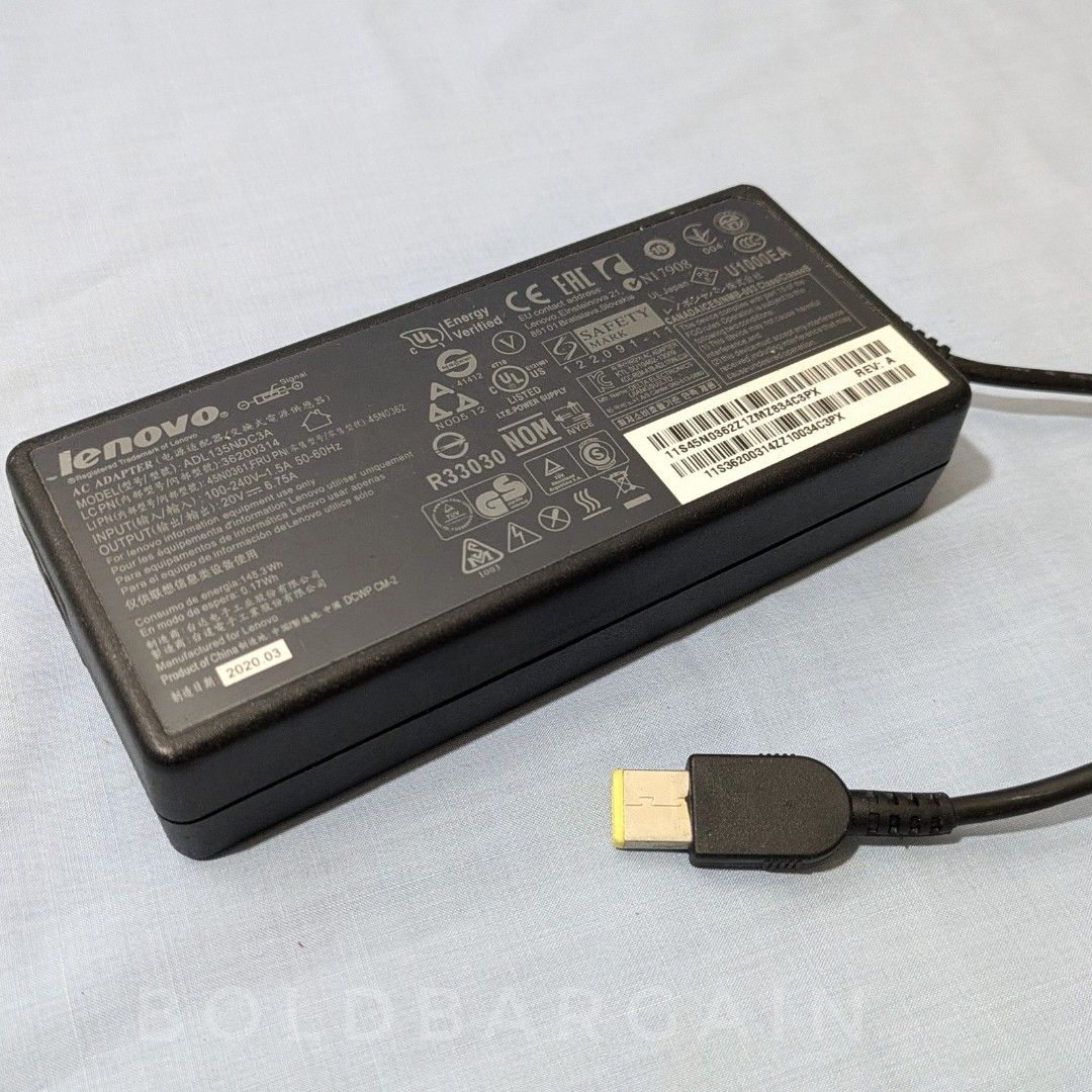 Lenovo ADLX65CLGE2A d'origine AC Adapter Chargeur 20V 3.25A (Réf#A-210