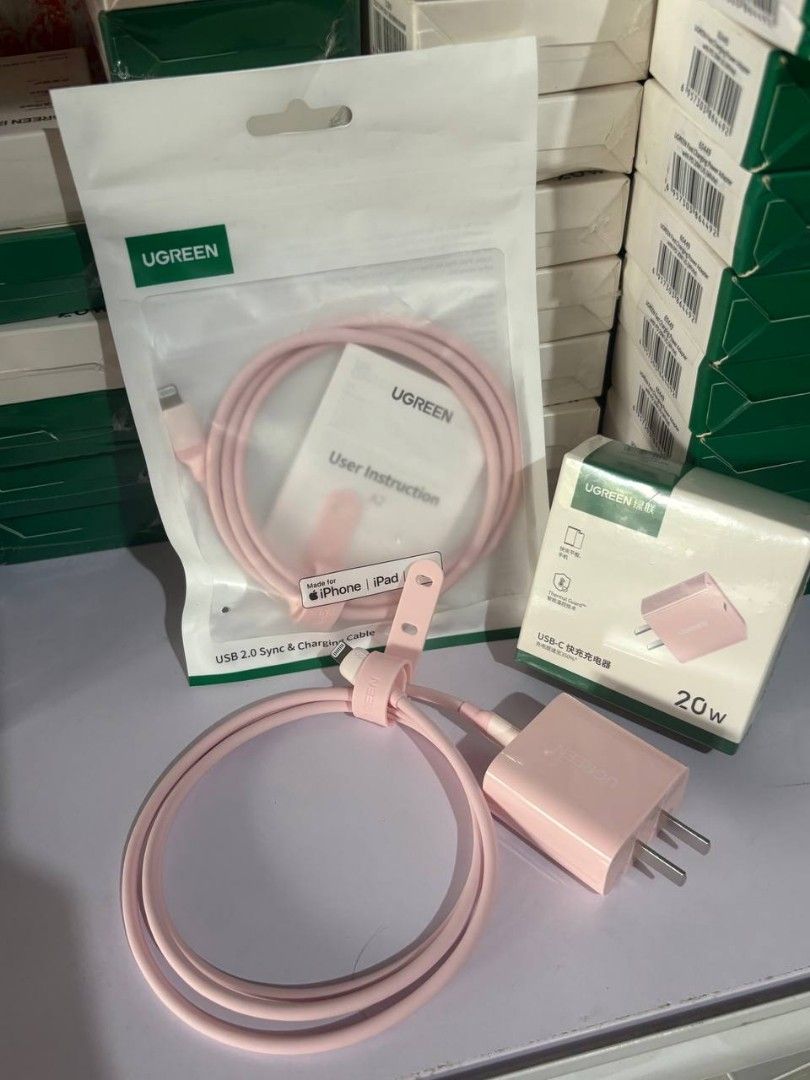 Authentic Ugreen Chargers (Category: Chargers & Cables) located in Valenzuela. Submitted by curatedbyiya (Listing ID 1384271125, Image 2). Description: all sealed!! this is auth. —280 (brick+lightning cord).