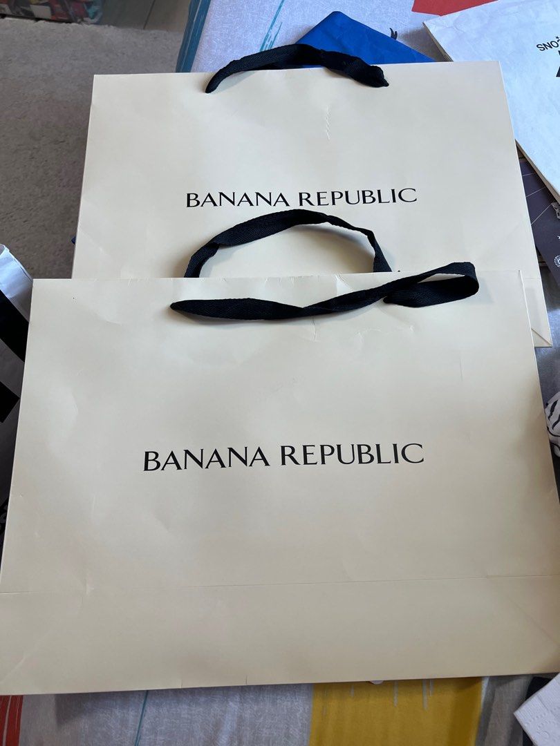 Banana Republic Paper Bag (Category: Luxury Accessories) located in Manila. Submitted by kai.168 (Listing ID 1384255614, Image 1). Description: 200 each Take both for 300.