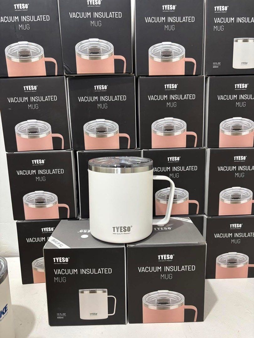 BRAND NEW TYESO MUG WITH LID (Category: Water Bottles & Tumblers) located in Manila. Submitted by jasmindcf (Listing ID 1384425495, Image 1). Description: 🔥BEST SELLER🔥 TYESO MUG WITH LID! ☕️💓 Tyeso Quezon City Philippines 📏: 400ml ✅Direct to warehouse ✅Delivery & Shipping Nationwide ✅Open for Retail, Wholesale, Resell, Dealer & Bulk Orders ✅Always onhand and Complete Colors and Sizes in stock. ✅Picking Hours Monday-Friday 8:00AM-5:30PM 🚚: L