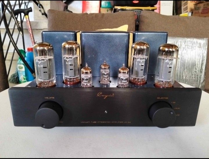 Cayin Tube Amplifier (Category: Soundbars, Speakers & Amplifiers) located in Carmona. Submitted by electronboy (Listing ID 1384252228, Image 1). Description: Cayin LA-34 Tube Amplifier Since i buy it, less than 8hrs i use. Spare Amplifier With Box, Owner's Manual and Gloves Very Good Condition (Still New) See picture for Specification 32 watts per channel into 8 ohms 220volt 50/60Hz.