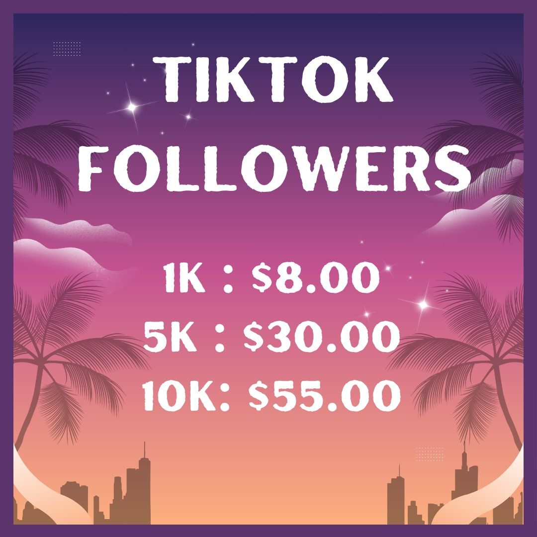 Cheapest Tiktok Followers | Tiktok Likes and More (Category: Game Gift Cards & Accounts) located in Singapore. Submitted by revzy (Listing ID 1353399101, Image 2). Description: Tiktok followers and Tiktok likes from 100% real users with followers and posts. ⭐LIKES AND FOLLOWER ABOVE 5K WILL GET FREE VIEWS⭐ 🔥 No login info required 🔥 Starts immediately 🔥 Completes fast 🔥 Non Drop + Drop re-fill guaranteed 🔥 Satisfaction guaranteed ⭐ Looking f