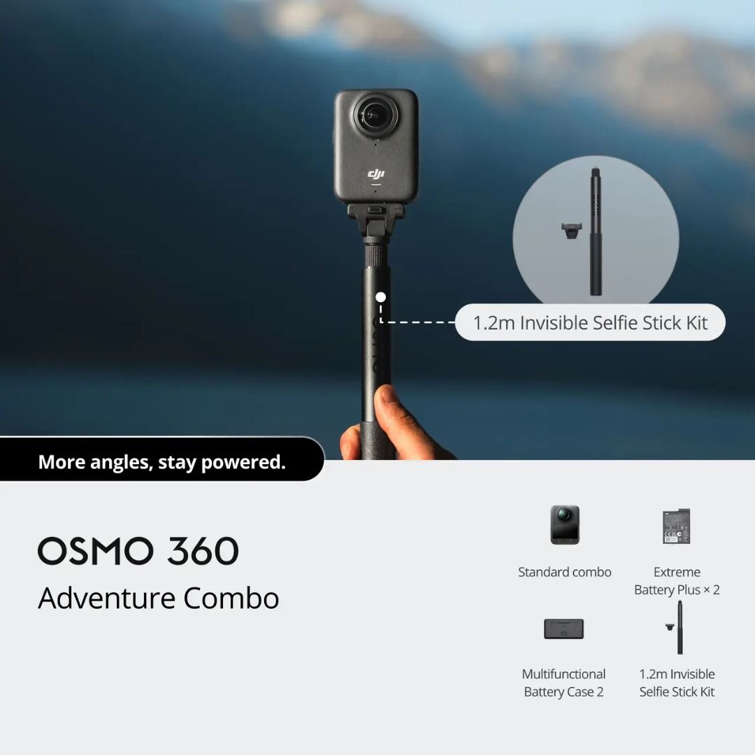 DJI OSMO 360 ADVENTURE COMBO (Category: Video Cameras) located in San Juan City. Submitted by urbangiz_greenhillsmall (Listing ID 1384350298, Image 1). Description: Description: 1-Inch 360° Imaging: Captures immersive, panoramic footage with a 1-inch sensor, delivering high-quality 360° images and videos. Native 8K 360° Video: Records stunning 360° videos in native 8K resolution, providing exceptional detail and clarity. Exceptional Low-Light Per