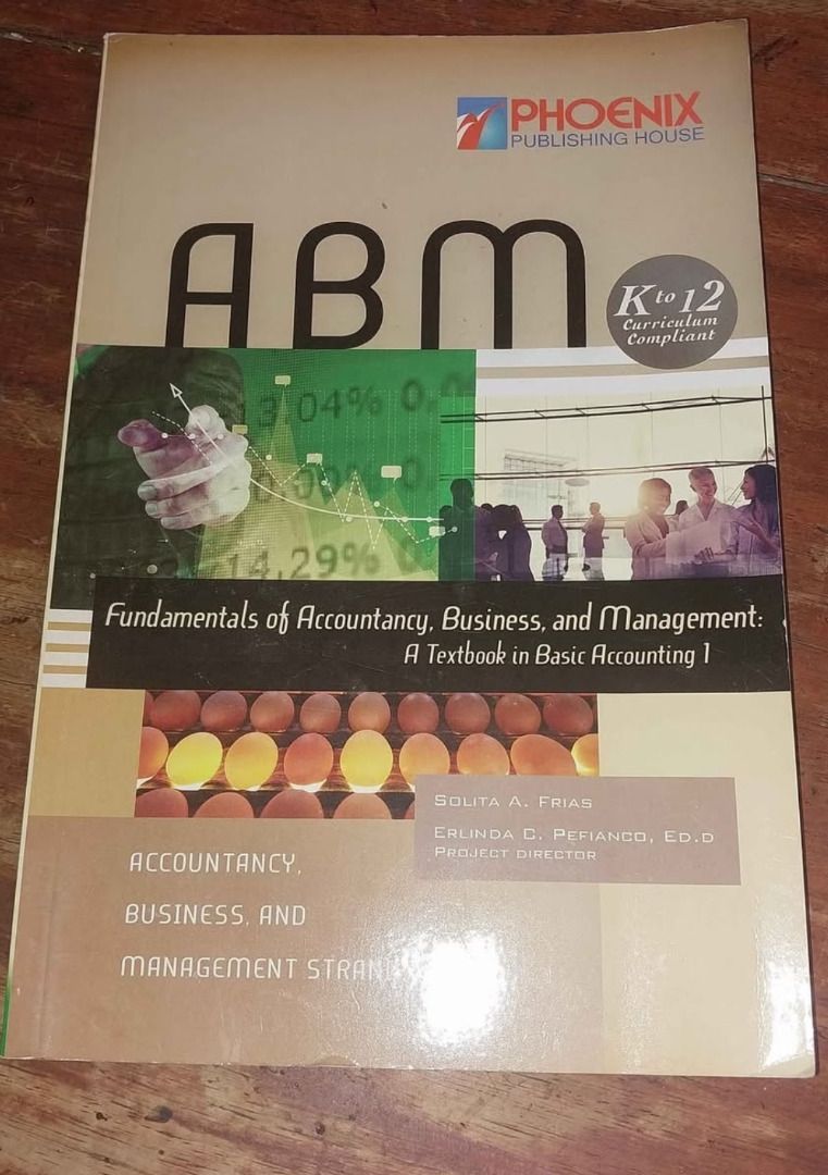 FABM 1 -Textbook in basic Accounting 1 (Category: Textbooks) located in Muntinlupa City. Submitted by aniel92 (Listing ID 1384237747, Image 1). Description: Mas ba need book na need ng mga ABM accounting student future CPA for Senior High Grade 11 requirements for school.