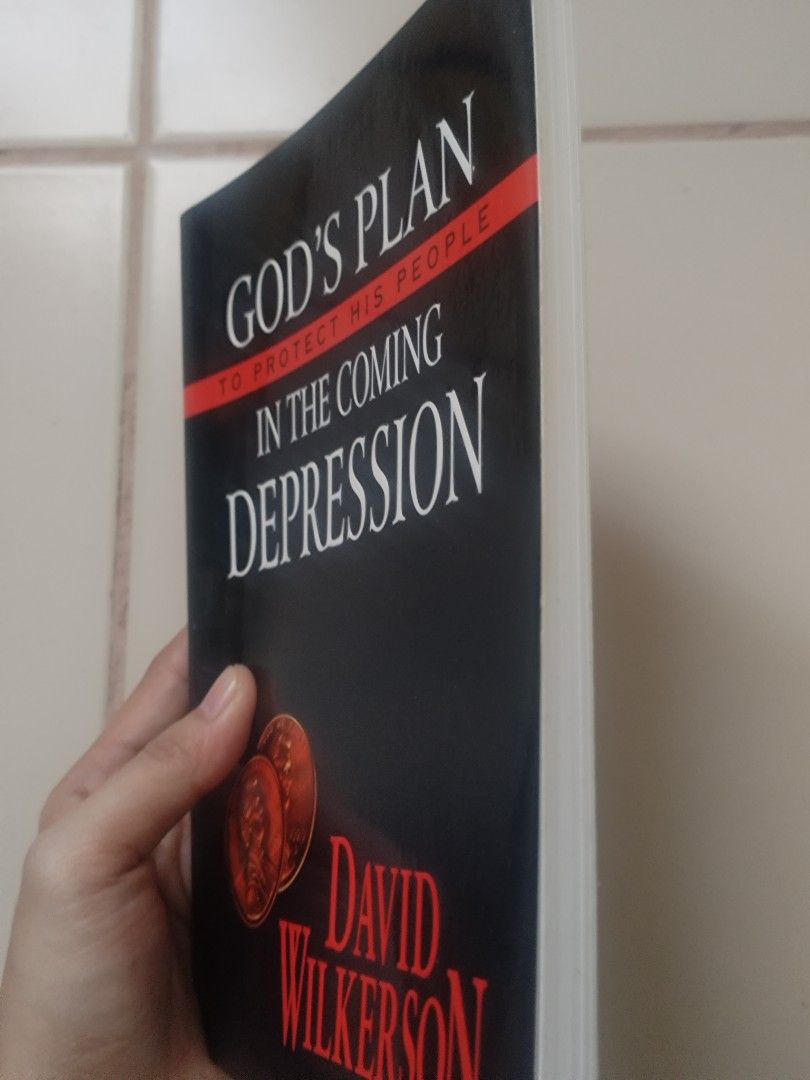 God's Plan in the Coming Depression by David Wilkerson (Category: Religion Books) located in Manila. Submitted by richdg (Listing ID 1384361607, Image 2). Description: Feel free to message me for more details. Book subject: Theology RFS: Decluttering. Meet-up (Mandaluyong area/Megamall or near it) Can also do shipping if not in Manda. Buyer will shoulder shipping fee..
