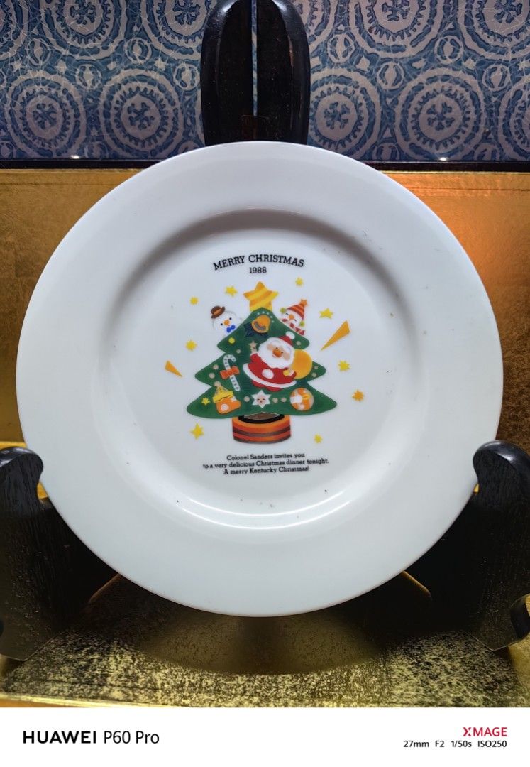 KFC Christmas Plates 19cm (Category: Dinnerware & Cutlery) located in Rizal. Submitted by gkstcenit (Listing ID 1384255834, Image 2). Description: KFC Christmas Plates 1987, 1988 19cm 100each Take All 4pcs 350 pick up location Rsg guevenethomes San Andres cainta Rizal mop 09171245114.