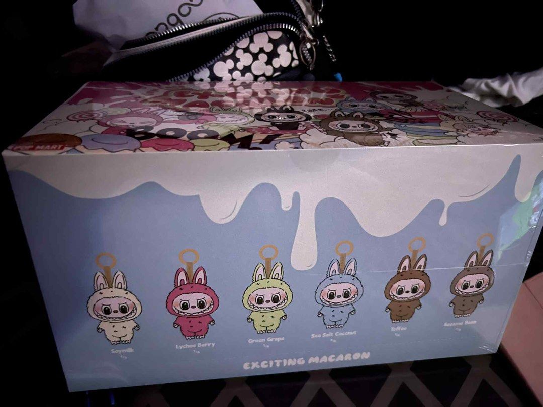 Labubu - Exciting Macaron V1 (SET) (Category: Designer & Blind Box Toys) located in Manila. Submitted by trinity_86 (Listing ID 1384429693, Image 1). Description: Authentic bought from Popmart Dm For inquiries Gcash/bank transfer.