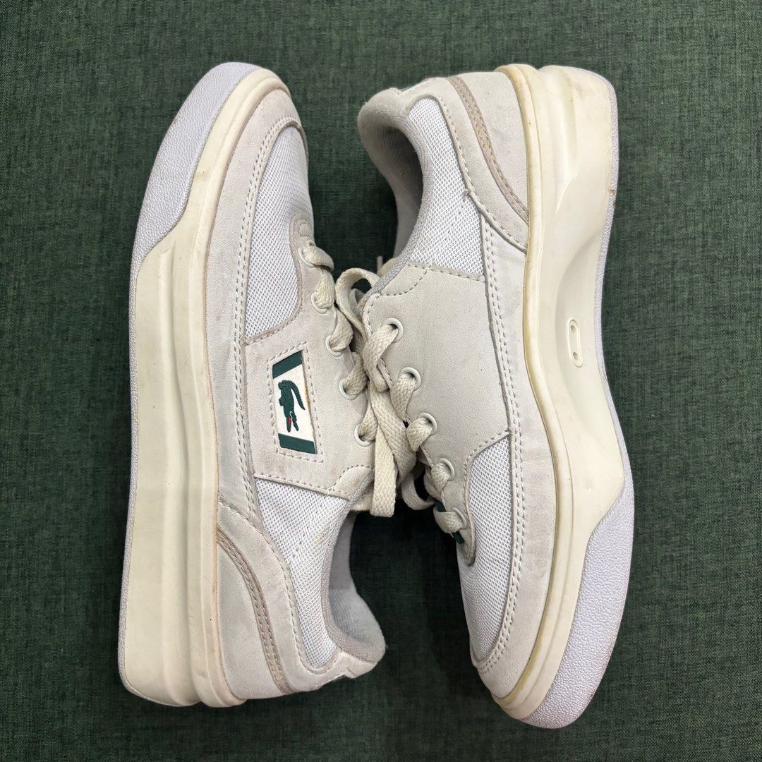 Lacoste G80 Og Leather and Textile Sneakers (Category: Sneakers) located in Bocaue. Submitted by parsimonybysf (Listing ID 1384253289, Image 1). Description: Authentic Lacoste! Bought from Dutyfree - no issues/used once lang - size 36.5 - w/o box - needs cleaning lang rfs: need funds.
