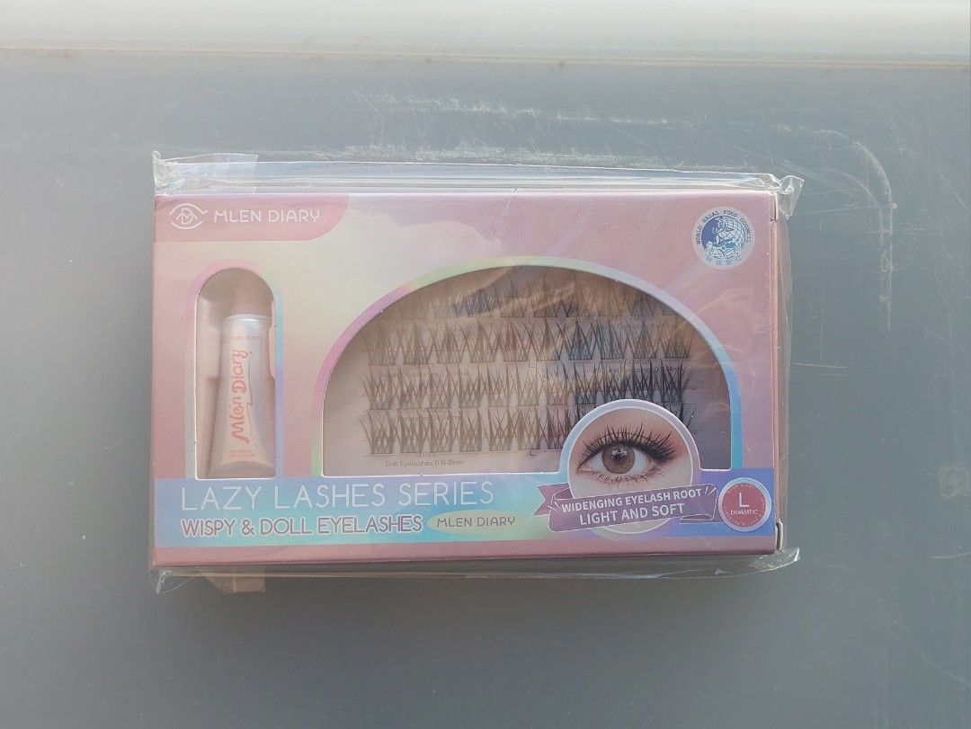 Mlen Diary Cluster Lashes with Glue (Category: Makeup) located in Makati City. Submitted by allyrchives (Listing ID 1384346329, Image 1). Description: Mlen Diary Cluster Lashes with Glue Lazy Lashes Series - Wispy & Doll - brand new, never opened - D curl, 13-15mm rfs: decluttering.