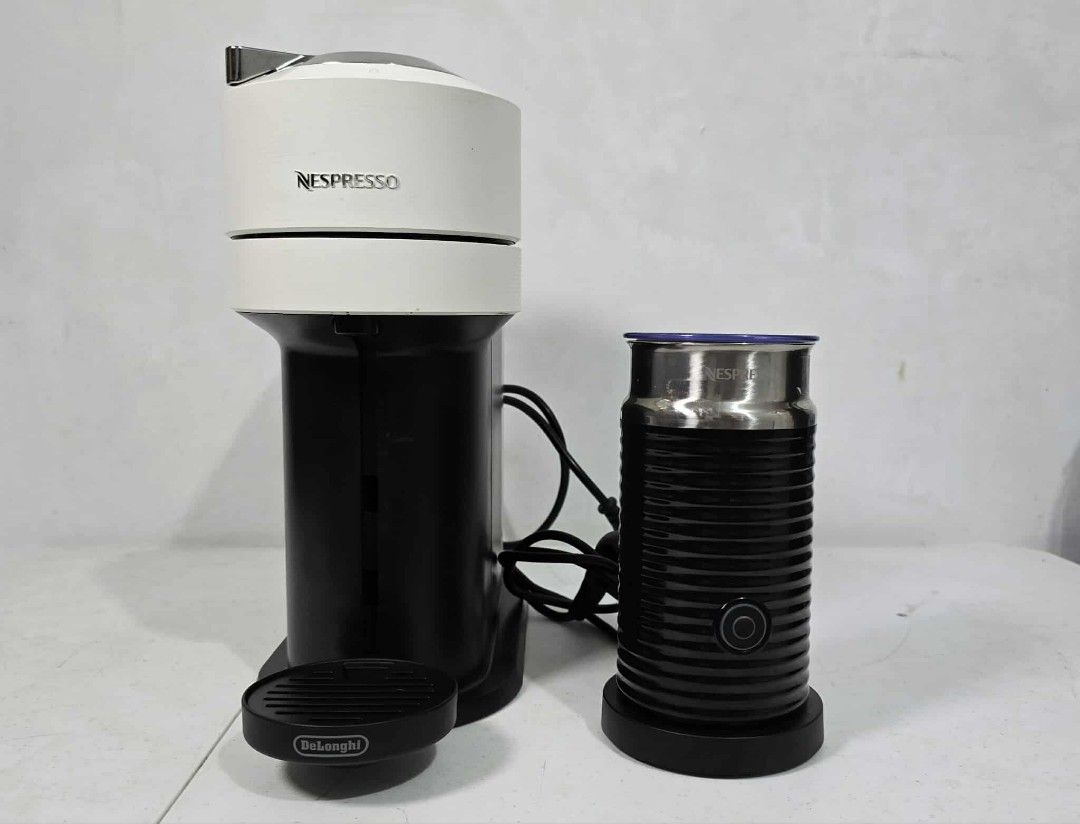 Nespresso Vertuo Next with Aeroccino 3 (Category: Coffee Machines & Makers) located in Taytay. Submitted by mikz_1303 (Listing ID 1384263905, Image 1). Description: Nespresso Vertuo Next with Aeroccino 3 Australian mall pull out Used as demo unit 220V No issue 10k.