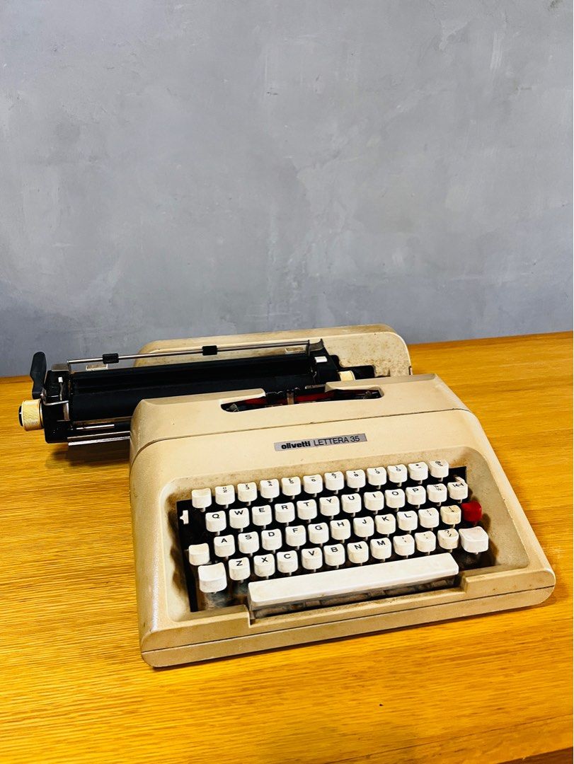 Olivetti Lettera 35 Typewriter (Category: Stationery & School Supplies) located in San Fernando. Submitted by recalibrate.furniture (Listing ID 1384239653, Image 3). Description: the olivetti lettera 35, created in the 1970s by Italian architect and designer Mario Bellini, is an iconic vintage treasure that is very rare to find in this beautifully preserved condition, complete with it’s carrying case. such a standout accent piece to add to your w
