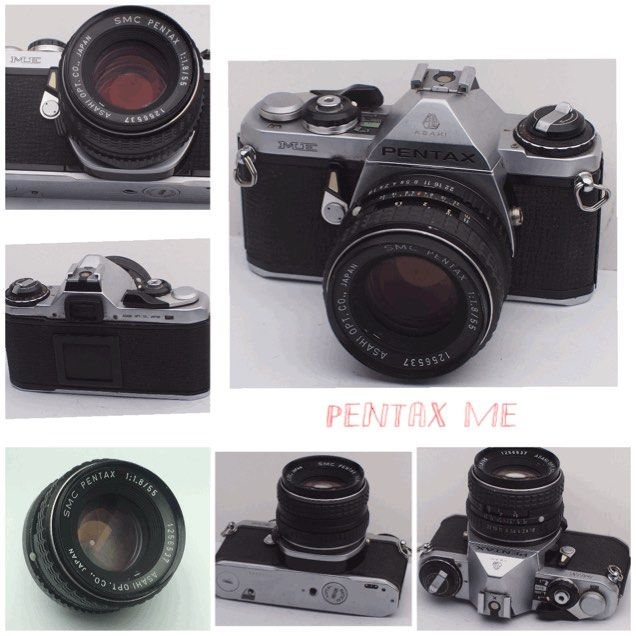 PENTAX ME CAMERA WITH LENS (Category: Camera Bags & Carriers) located in Las Pinas. Submitted by film101 (Listing ID 1384394400, Image 1). Description: Pentax ME with SMC 55/f1.8 New arrival BEST FOR BEGINNER🍎🍎🍎 Sleek type film slr Newly clean optics (with sample photos by using digital) Meter working B/100x working Shutter curtain working Shutter working Clean film back Finder with tiny dust -doesnt affect output check pics above Ready to use