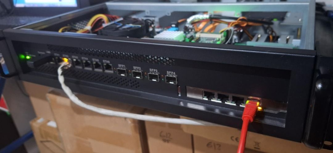 PFSENSE OPNSENSE NETWORK FIREWALL (Category: Networking) located in Makati City. Submitted by inet.tekno (Listing ID 1384297560, Image 2). Description: ON STOCK in 2U Rack mounted form factor.. for better ventilation iNTEL 12TH GEN I512400 6 * Intel i226 2.5gbe ON-BOARD 4 * Intel X710 SFP+ ON-BOARD 2 * Sodimm Slots 4 * Sata Interfaces 1 * m.2 2280 NVMe slot 1 * PCIe Expansion slot STANDARD CONFIGURATION INCLUSIVE 1 * 16GB Sodimm DDR4 1 * 240GB EN