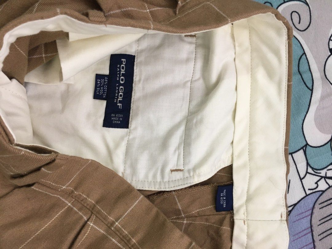 RALPH LAUREN GOLF PLEATED PANTS (Category: Trousers) located in Manila. Submitted by spectrefinds (Listing ID 1384289552, Image 3). Description: BRAND NEW DEAD STOCK REMOVED TAGS KASE NILABHAN 32X45 .