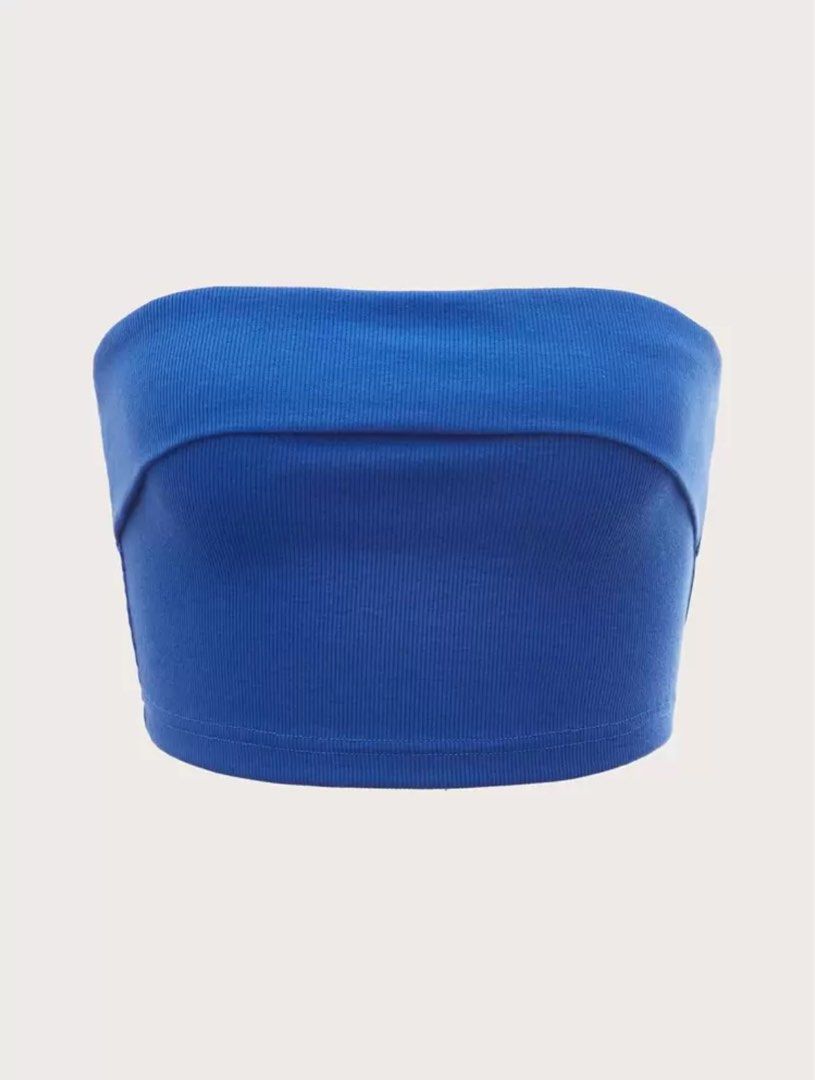 SHEIN Blue Knitted Tube Top (Category: Sleeveless) located in Manila. Submitted by ciaodeclutter (Listing ID 1384389550, Image 1). Description: - unused - bought the wrong size - last price KINDLY READY MY BIO BEFORE SENDING ANY INQUIRIES OR OFFERS 🤍.
