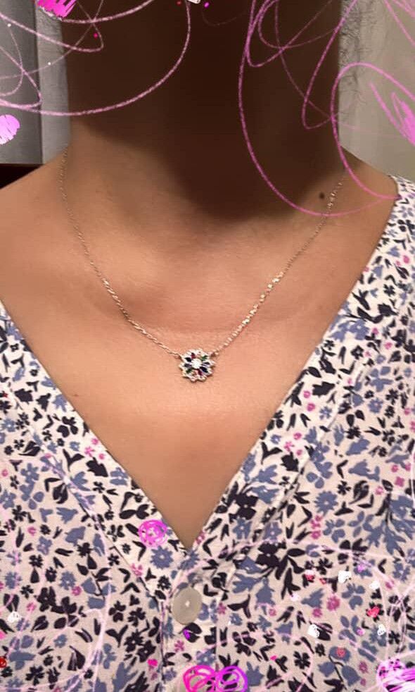 Silver 925 SilverWorks necklace with multi colored stone 16" (Category: Necklaces) located in Taytay. Submitted by bel_alejo0917 (Listing ID 1383520038, Image 3). Description: box not included for picture purposes only..