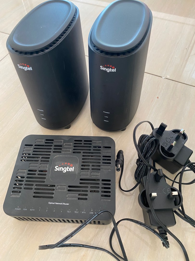Singtel Router Set - Optical Network Router, Computers & Tech, Parts ...