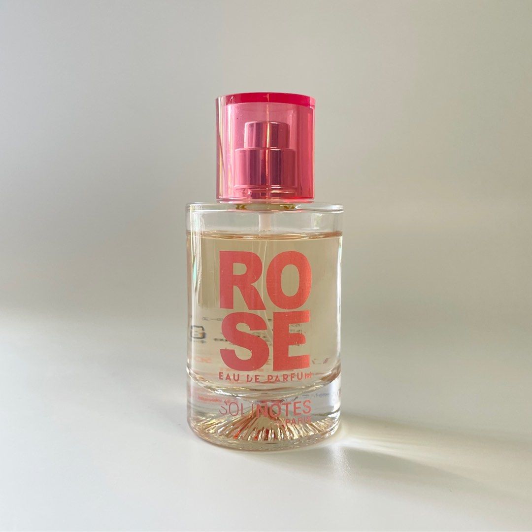 Solinotes Paris Rose EDP 50ml (Category: Fragrance & Deodorants) located in Cavite. Submitted by datsoretro (Listing ID 1384385954, Image 1). Description: Please check photos for remaining amount. Rose by Solinotes is a Floral fragrance for women and men. Rose was launched in 2017. Top notes are Litchi and Bergamot; middle notes are Rose and Magnolia; base note is Cedar..