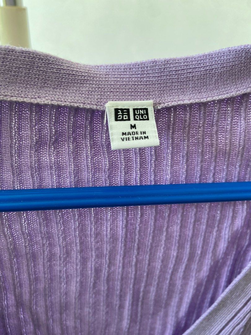Uniqlo Purple Cardigan (Category: Coats, Jackets and Outerwear) located in Manila. Submitted by declutteringacc55090 (Listing ID 1384282570, Image 2). Description: Condition: 10/10 RFS: Decluttering ‼️ITEM IS LAST PRICE .