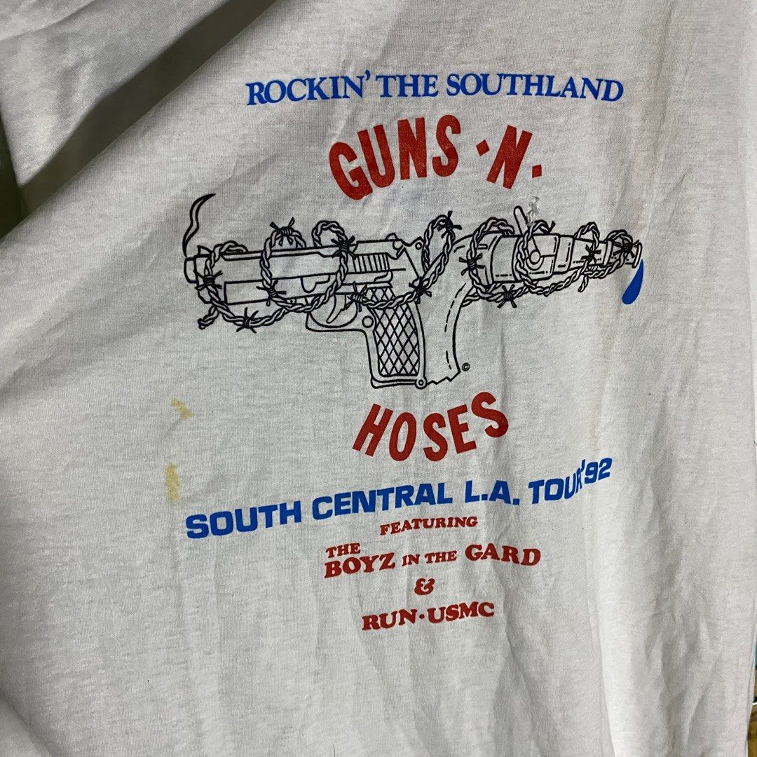 VINTAGE 1992 GUNS N HOSES RINGER TEE (Category: Tshirts & Polo Shirts ) located in Giporlos. Submitted by deloria_jhayr (Listing ID 1384346007, Image 3). Description: FOR SALE Vintage 1992 guns n hoses ringer tee size xl-xxl 24-25x30 300+sf only pm.