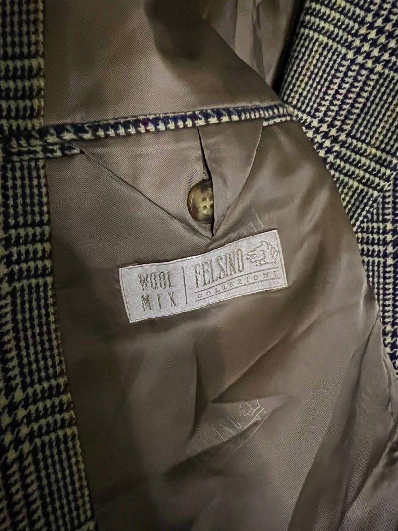 VINTAGE FELSINO WOOL BLAZER (Category: Coats, Jackets and Outerwear) located in Baguio. Submitted by blackcode1215 (Listing ID 1384397718, Image 3). Description: (All items are slightly used but in good condition) VINTAGE FELSINO WOOL BLAZER Size: Oversized Color: See photos Dime: L- 31” W- 19” Arm- 25” Price: 550 + SF Location: Baguio City Dropping Area: 2007 2nd floor Maharlika Bldg. For shipping: J&T (nationwide) Mode of payment: Gcash (mine n