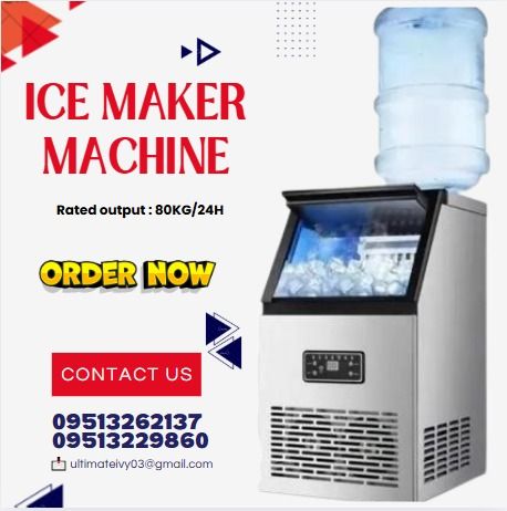 80KG COMMERCIAL ICE MAKER MACHINE FOR SALE (Category: Ice-cream Makers) located in Caloocan City. Submitted by gywnnesher68219 (Listing ID 1387804007, Image 1). Description: Model : BMWC80 Rated output : 80KG/24H Voltage : 220V50HZ1P Ice size : 22*22*22mm or customize Refrigerant : R290 Cooling way : Air cooling Ice bin capacity : 15KG Machine size : 400*432*773mm Packing size : 0.20CBM G.W. : 31KG picture is only for reference, please in kind pr
