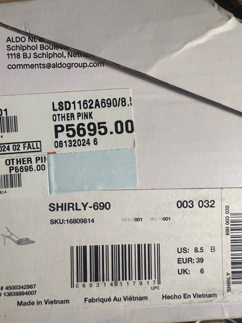 ALDO Heels 2 inches size 8.5 (Category: Heels) located in Quezon City. Submitted by CLing (Listing ID 1387863123, Image 3). Description: ALDO Heels 2 inches | Size US 8.5 Brand new / Not used Bought as an extra pair for grad Orig price ₱5k+ Selling it for 3500, slightly negotiable Decluttering.