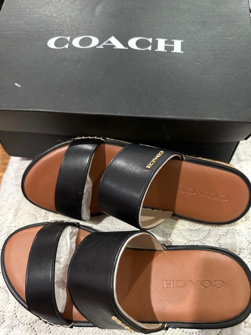 Aunthentic Coach Leather Espadrilles (Category: Sandals) located in Pasig City. Submitted by sandy120913 (Listing ID 1387837649, Image 1). Description: Brand new authentic Coach Franca Leather Espadrilles size 7.5 B.