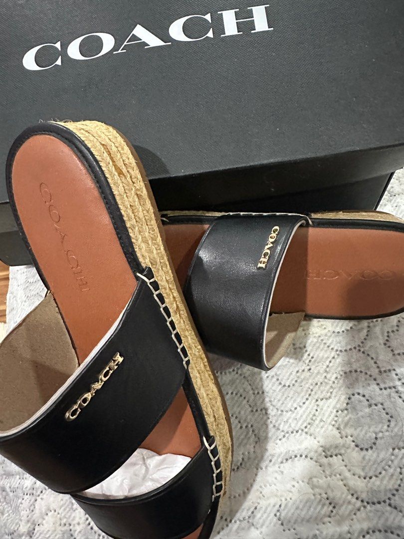 Aunthentic Coach Leather Espadrilles (Category: Sandals) located in Pasig City. Submitted by sandy120913 (Listing ID 1387837649, Image 2). Description: Brand new authentic Coach Franca Leather Espadrilles size 7.5 B.