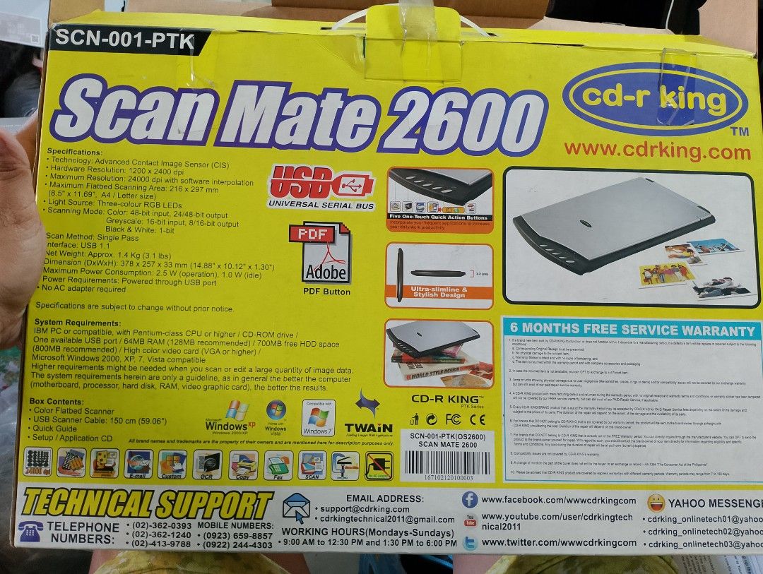 Cdr king scan mate 2600 (Category: Printers, Scanners & Copiers) located in Antipolo. Submitted by gavepsalmstuff (Listing ID 1387812275, Image 2). Description: given as a gift never been used not sure if still working.