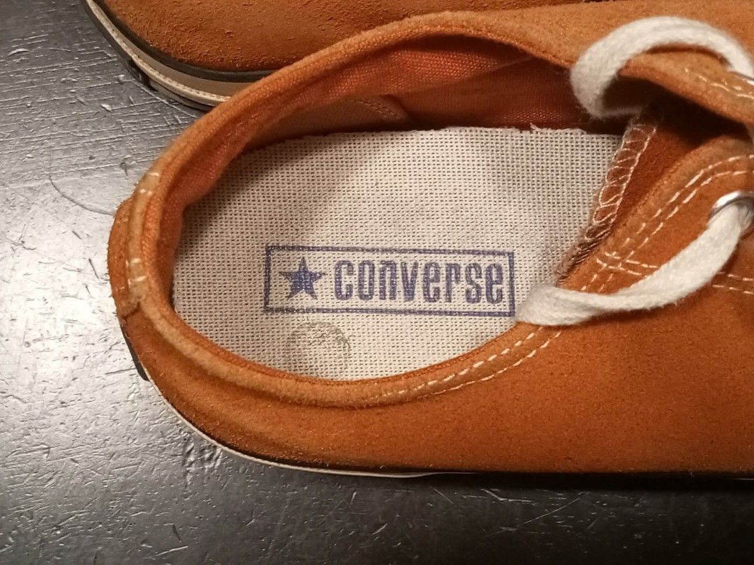 CONVERSE (Authentic) (Category: Sneakers) located in Johor Bahru. Submitted by jas27249 (Listing ID 1387782987, Image 2). Description: #InStock #Authentic #Converse #149443C #CTAS70 #OrangeSuede #70sBlackTag Converse CTAS70 149443C Orange Suede / Low Top Condition 9.8/10 Size 10.5/44.5 MYR286 only COD BATU PAHAT POS J&T DFOD / POSLAJU can nego.