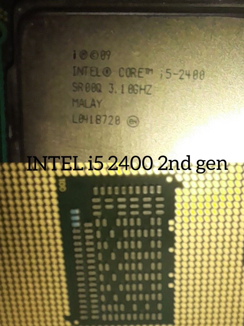 CPU Processor (Category: Computer Parts) located in Mandaluyong City. Submitted by .prelovedbymitch (Listing ID 1387850122, Image 3). Description: Intel Core i5 2400 2nd gen Php 500 Intel core 2 quad 4 cores Php 500 Intel Core i5 650 6th gen Php 500 i7 SOLD.