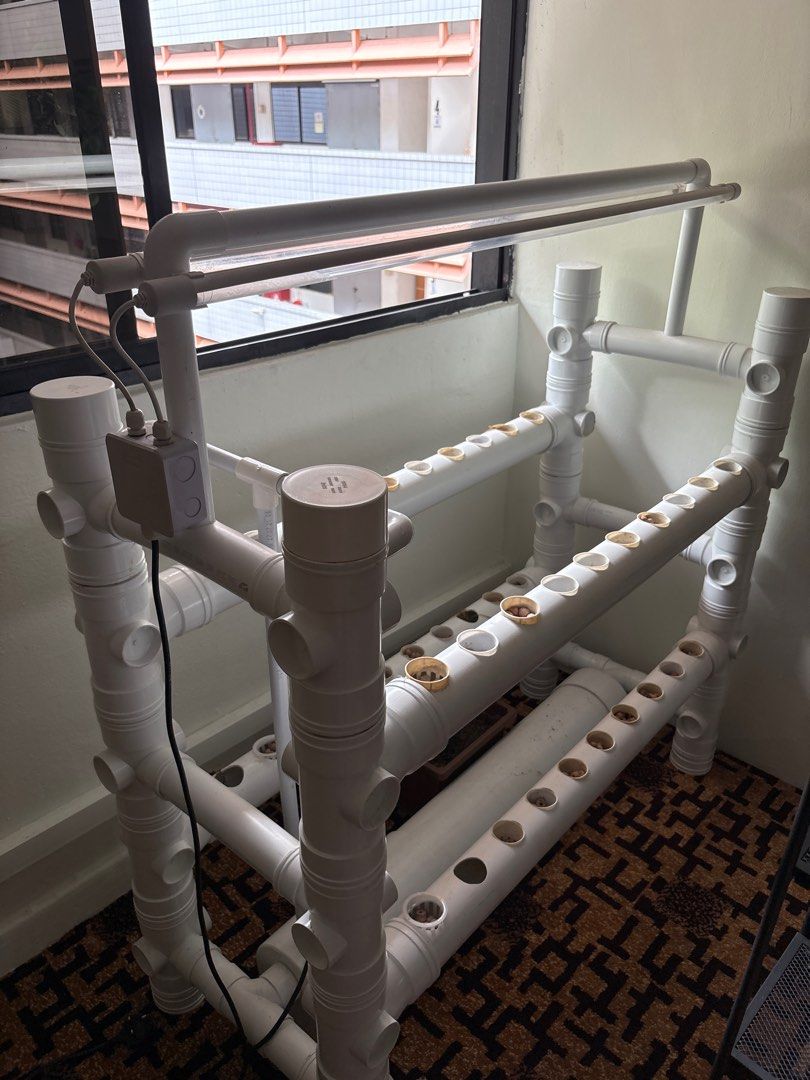 DIY Hydroponic System with LED Grow Light, Furniture & Home Living ...