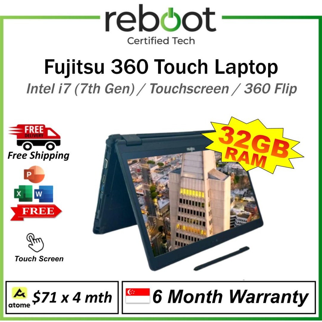 Fujitsu 360 Flip (P727) Laptop - 16GB RAM - 512GB SSD - 12.5 Inch Big ...