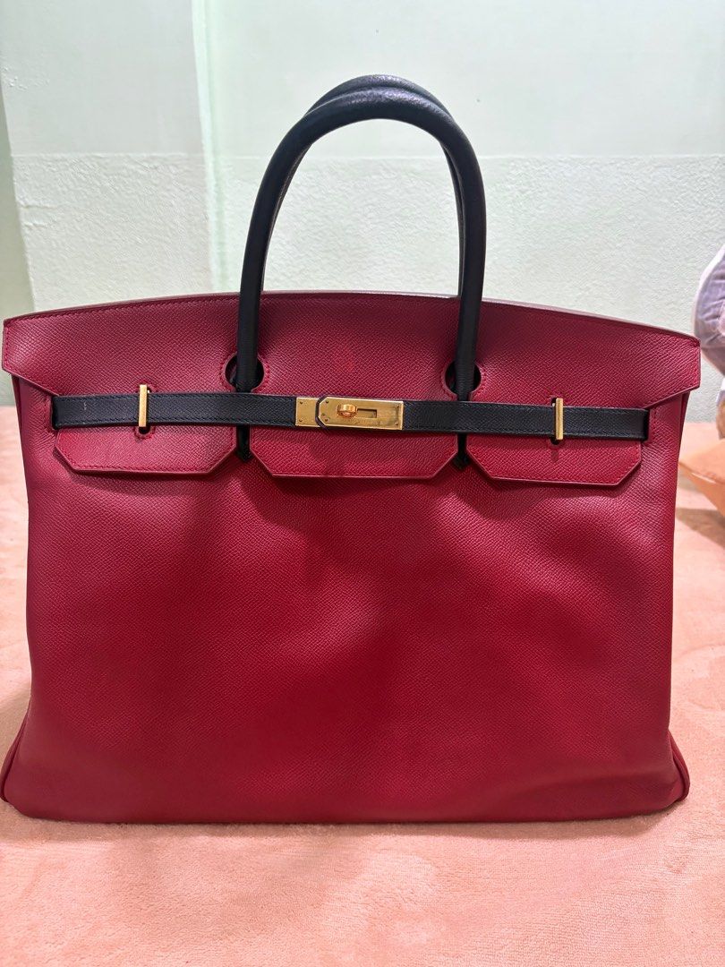 Hermes Birkin 35 Rouge Grenat Authentic (Category: Luxury Bags & Wallets) located in Malolos. Submitted by yamaguchionline (Listing ID 1387899425, Image 1). Description: Bought in Japan guaranteed authentic with legit certificate money back is proven fake..pinalagyan ko ng black leather mga gilid sa loob para maging matibay matibay very nice in actual.Please respect my ads.