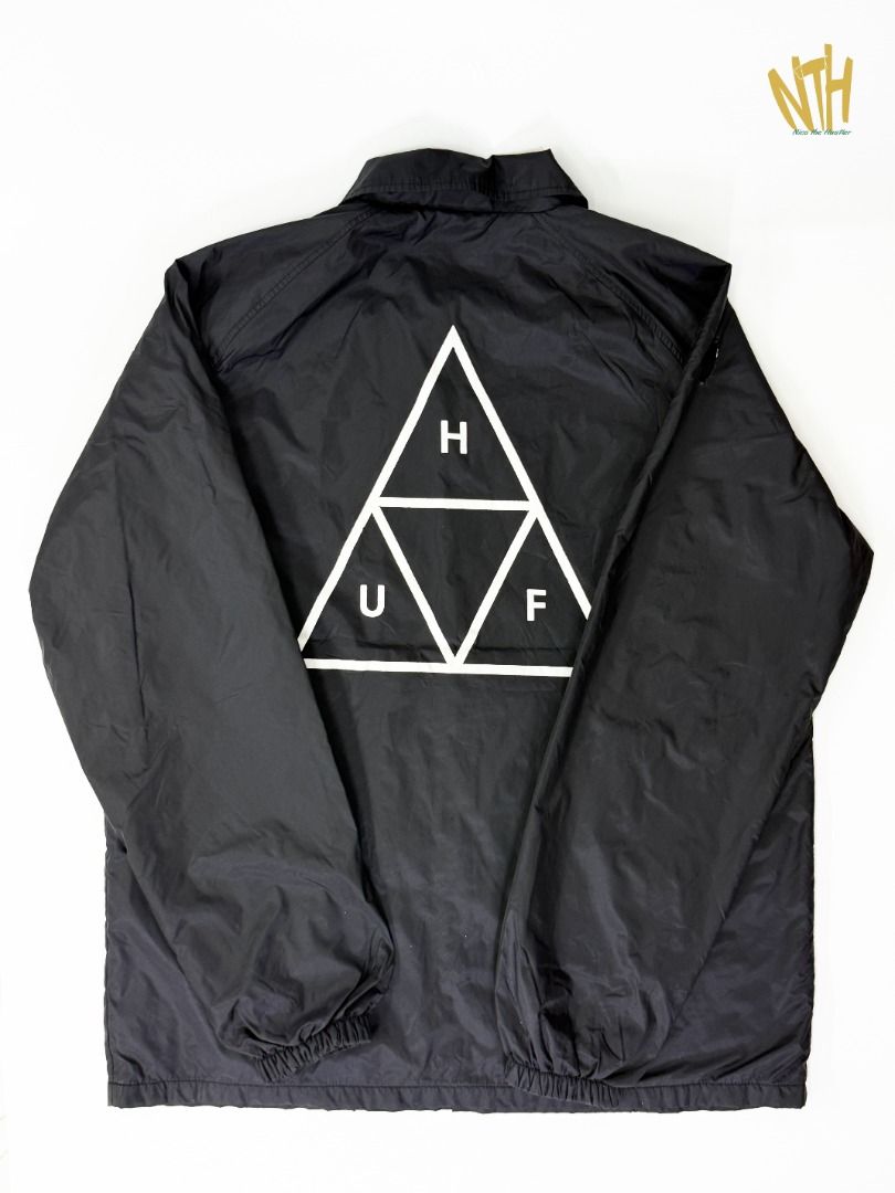 HUF ESSENTIALS COACH JACKET (Category: Coats, Jackets and Outerwear) located in Caloocan City. Submitted by m3ssy.ph (Listing ID 1387748340, Image 2). Description: HUF ESSENTIALS COACH JACKET SIZE: M on tag best fit L Width: 23"" Length (Top to bottom): 29 VERY GOOD CONDITION SEE LAST PIC .