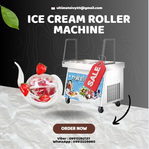 Ice Cream Roller Machine For Sale (Category: Ice-cream Makers) located in Malabon City. Submitted by moannataga43633 (Listing ID 1387770475, Image 1). Description: Sale ‼️ Sale ‼️ Sale ‼️ Sale ‼️ Sale ‼️ Star Online Shopping 🛒. "Open at 9am to 5pm" Mon to Sat Ice Cream Roller Machine For Sale PHP 135,152 Model: XZ-500FL-22 Voltage:220V 50hz Power: 2.4kw Tank : double tanks Tank size : 50*50cm with compressor: 2 pc compressor Weight : 56kg Coolin