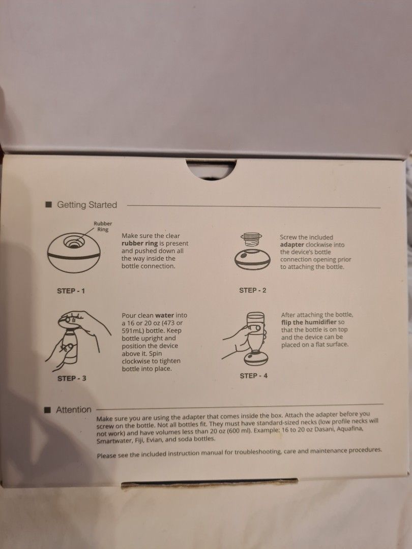 Mini Humidifier (Category: Other Gadgets) located in Taguig. Submitted by ninasanti94507 (Listing ID 1387743341, Image 2). Description: Fancii personal humidifier. Brand new and never used. To use, just plug on to USB and attach bottle with purified water. RFS: Decluttering Pick up from Taguig.