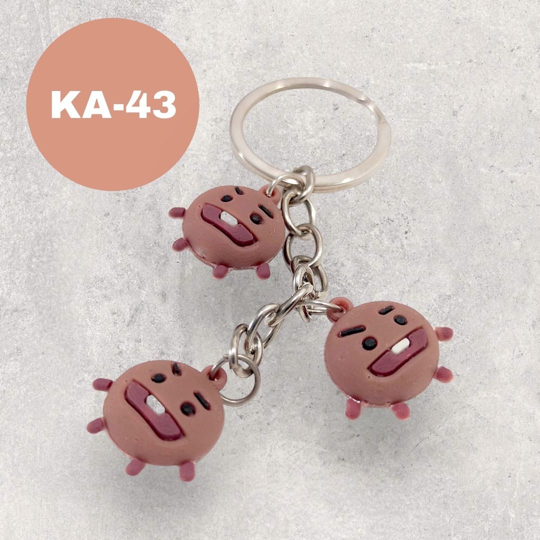 📣[PROMO BUY 1 GET 1 FREE] Shooky BT21 Keychain, Triple Brown Key Ring ...