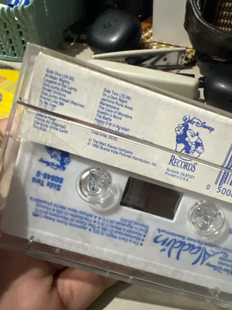 RARE: Aladdin OST Cassette (Category: CDs & DVDs) located in Quezon City. Submitted by thegroovearchive (Listing ID 1387875810, Image 2). Description: Good as New US Pressed Mint Condition .
