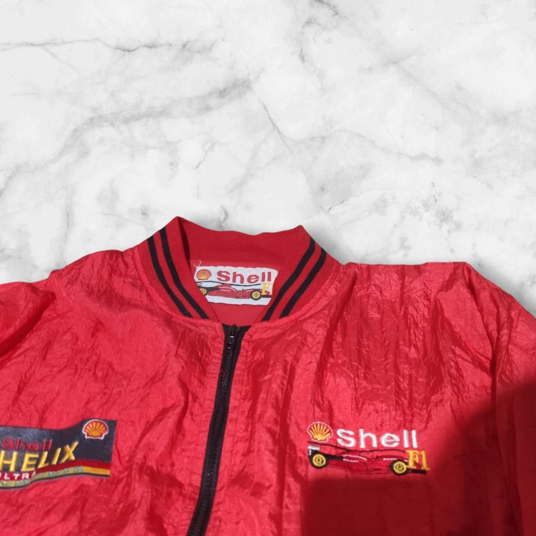 SHELL F1 FERRARI RACING TEAM VINTAGE, Fesyen Pria, Pakaian , Atasan di ...