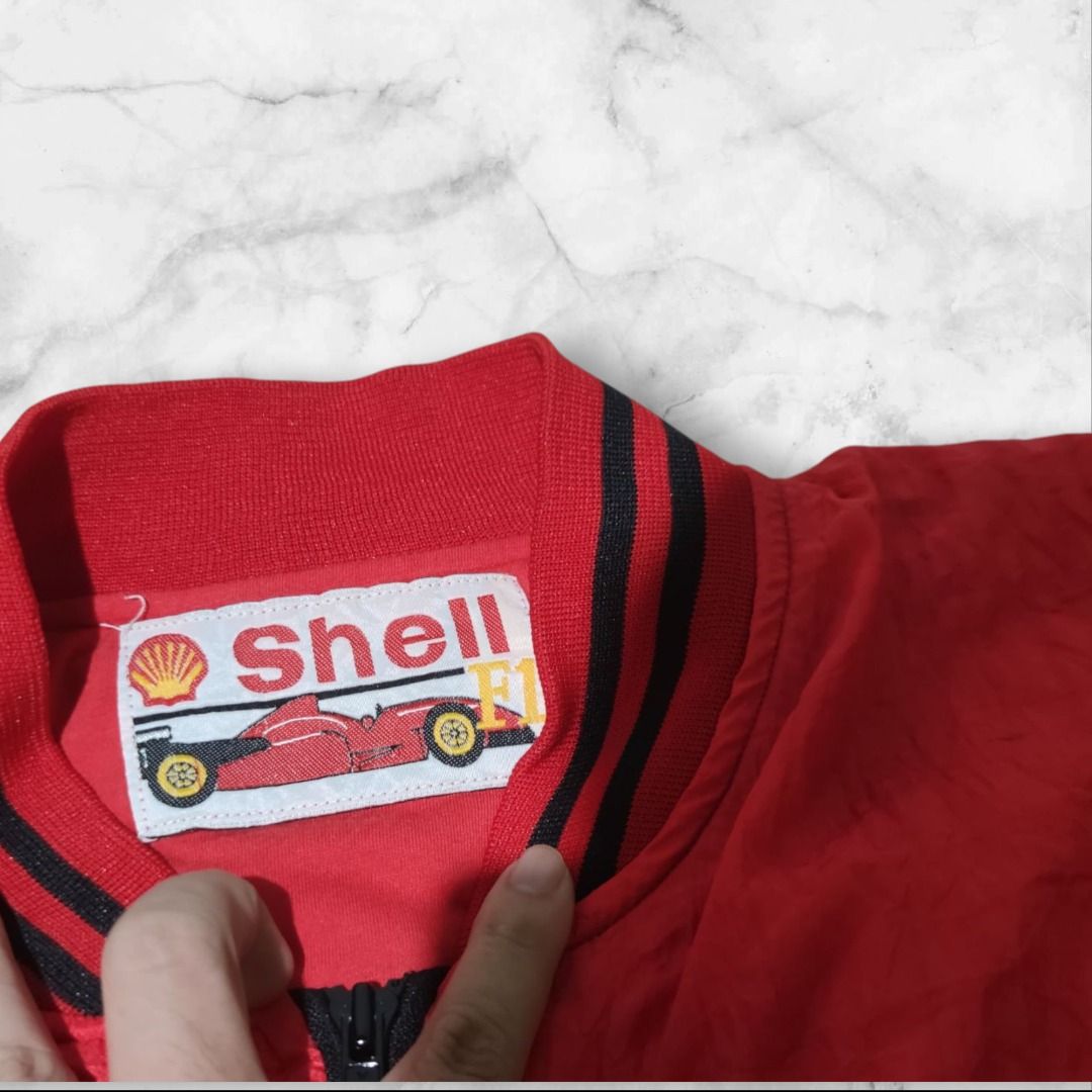 SHELL F1 FERRARI RACING TEAM VINTAGE, Fesyen Pria, Pakaian , Atasan di ...